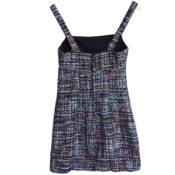 Francesca’s Mi Ami Multi Color Tweed Square Neck Sleeveless Mini Dress N… - Picture 6 of 10